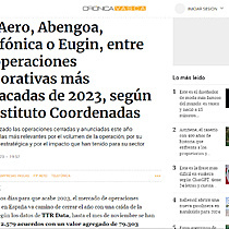 ITP Aero, Abengoa, Telefnica o Eugin, entre las operaciones corporativas ms destacadas de 2023, segn el Instituto Coordenadas
